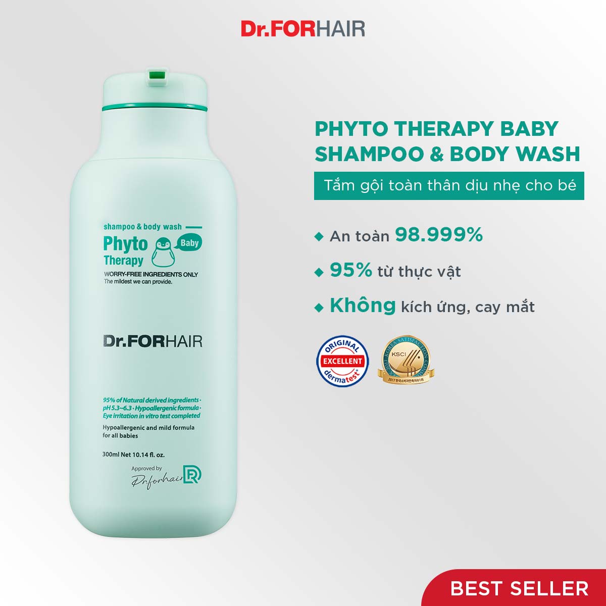 Tắm Gội Toàn Thân 3 Trong 1 An Toàn Cho Bé Dr.FORHAIR PHYTO THERAPY BABY 300ml