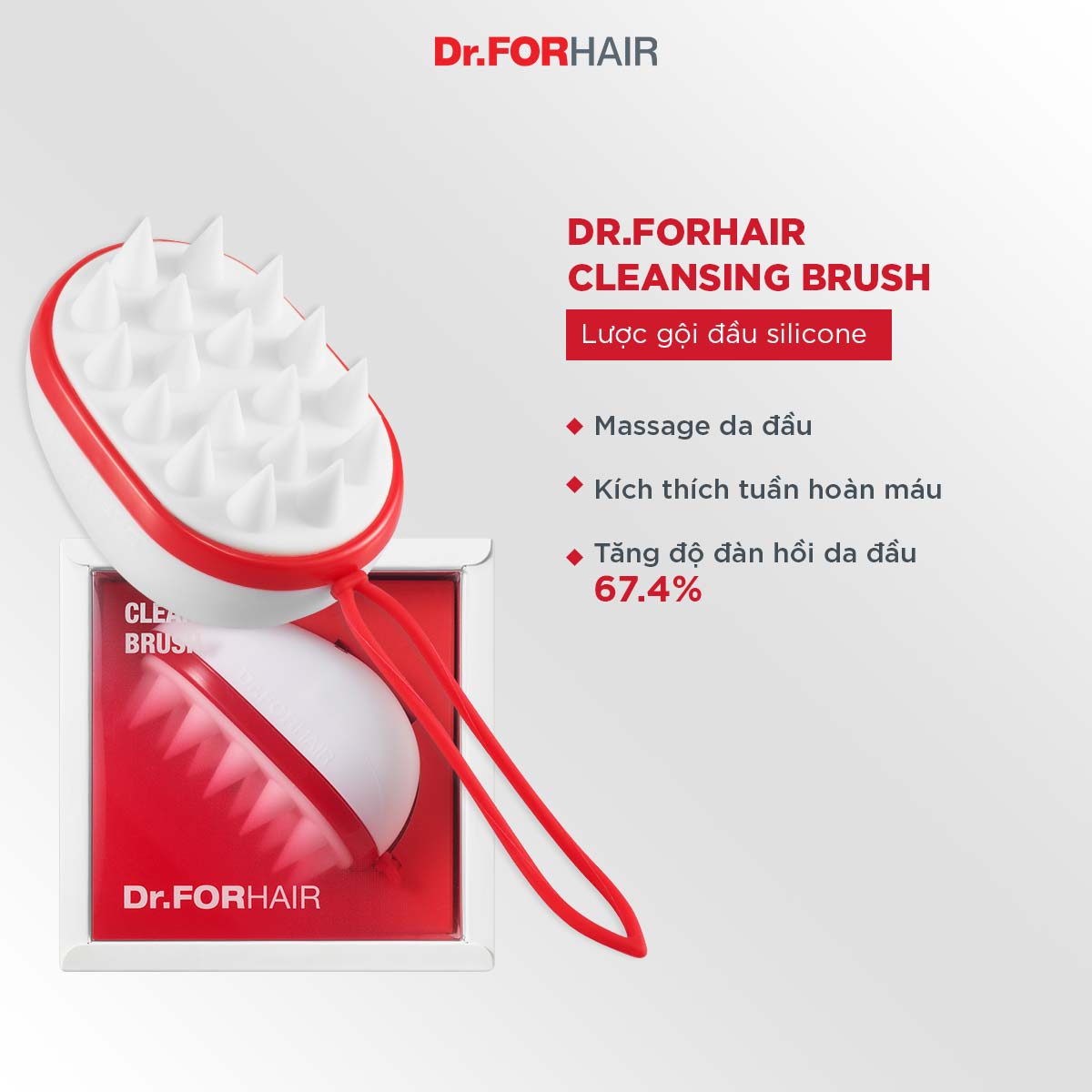 Lược gội đầu silicon massage da đầu Dr.FORHAIR CLEANSING BRUSH